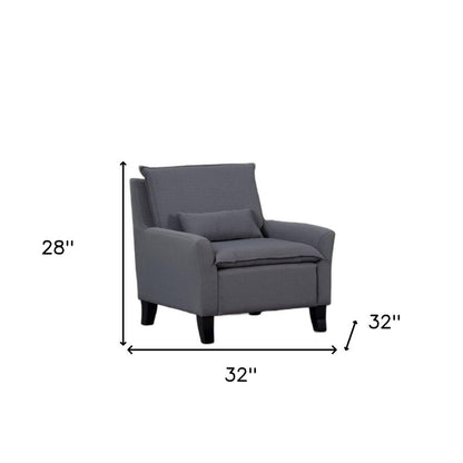 32" Gray And Black Fabric Arm Chair HomeRoots