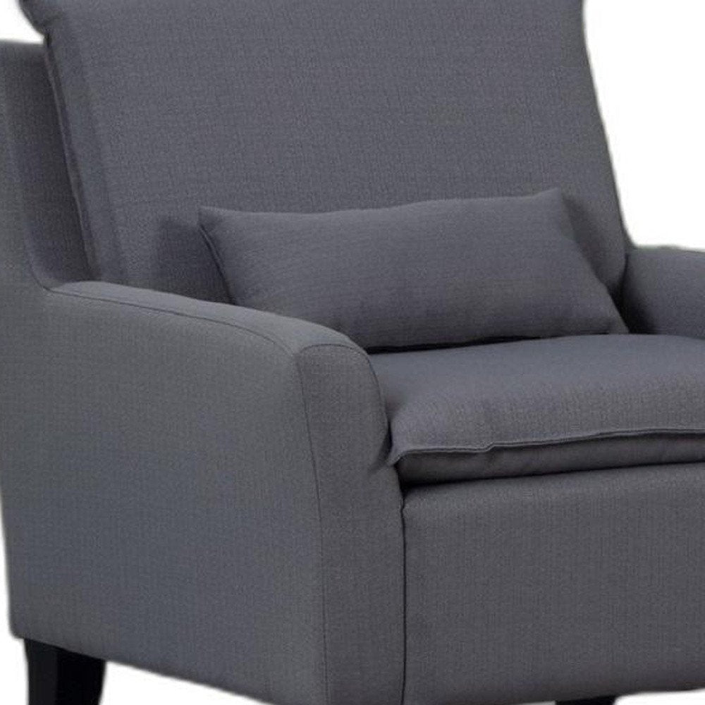 32" Gray And Black Fabric Arm Chair HomeRoots