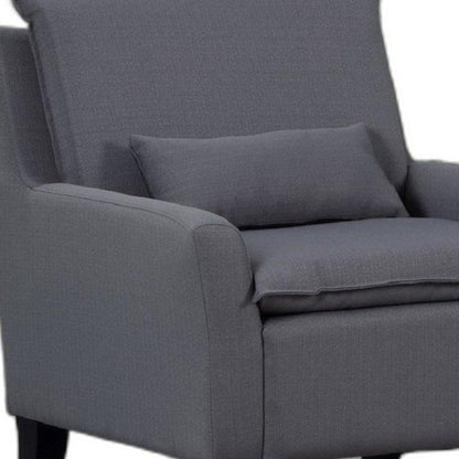 32" Gray And Black Fabric Arm Chair HomeRoots