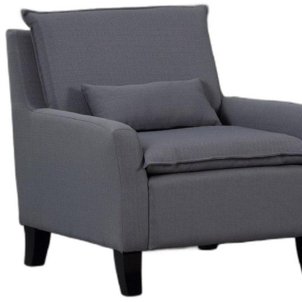 32" Gray And Black Fabric Arm Chair - FurniFindUSA