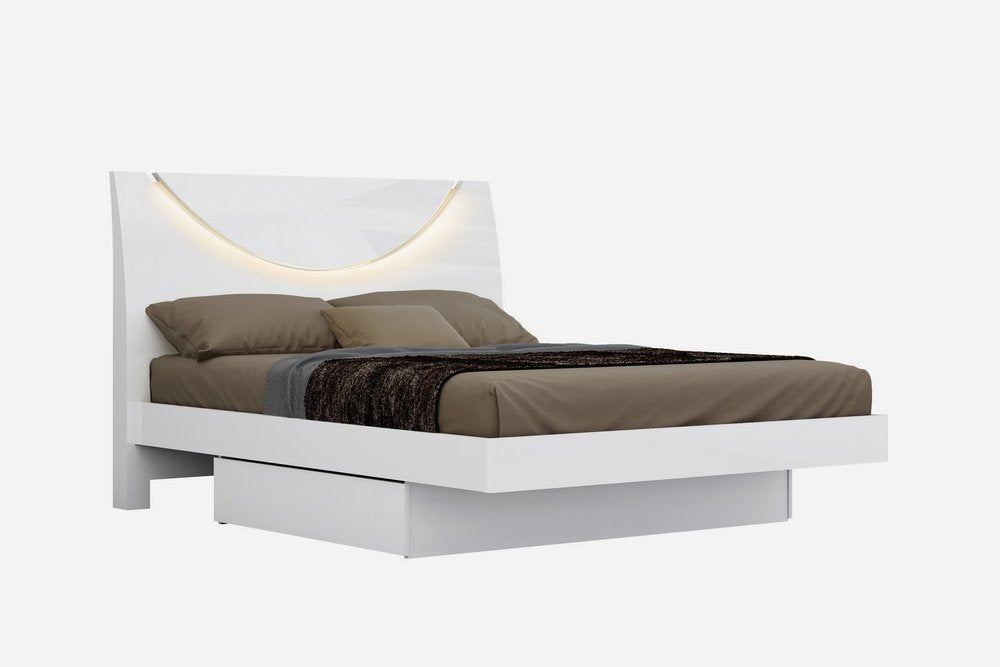 White Solid Wood Queen Bed Frame HomeRoots