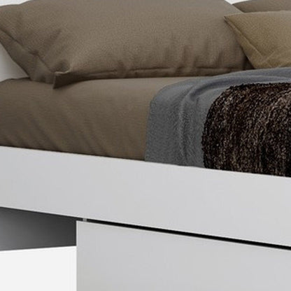 White Solid Wood Queen Bed Frame HomeRoots