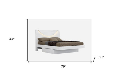 White Solid Wood King Bed Frame HomeRoots