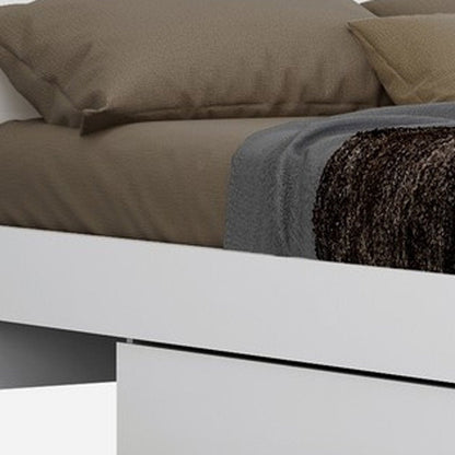 White Solid Wood King Bed Frame HomeRoots