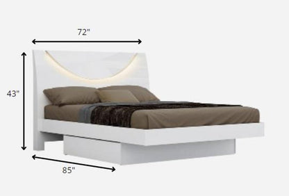White Solid Wood King Bed Frame HomeRoots
