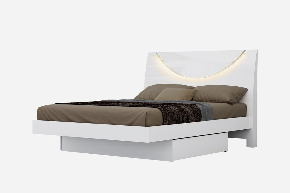 White Solid Wood King Bed Frame HomeRoots