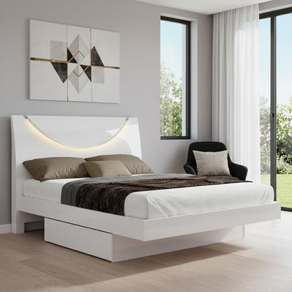 White Solid Wood King Bed Frame HomeRoots