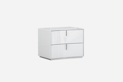 18" White Two Drawers Manufactured Wood Nightstand - FurniFindUSA