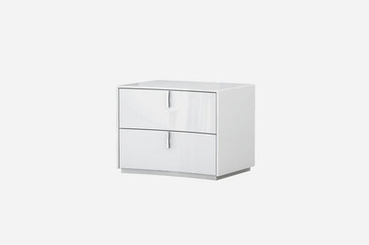 18" White Two Drawers Manufactured Wood Nightstand - FurniFindUSA