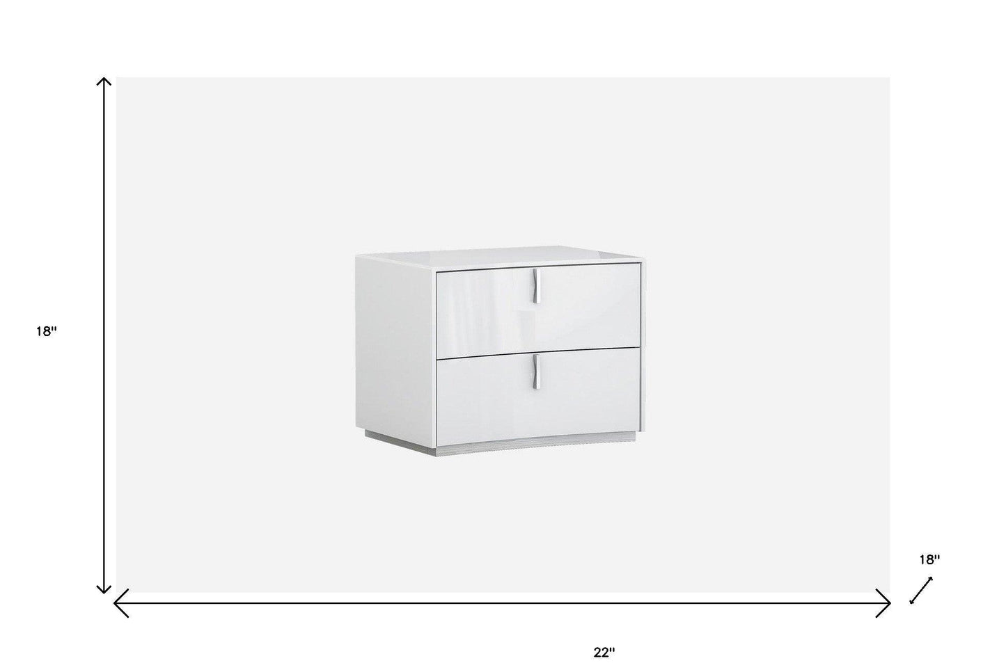 18" White Two Drawers Manufactured Wood Nightstand - FurniFindUSA