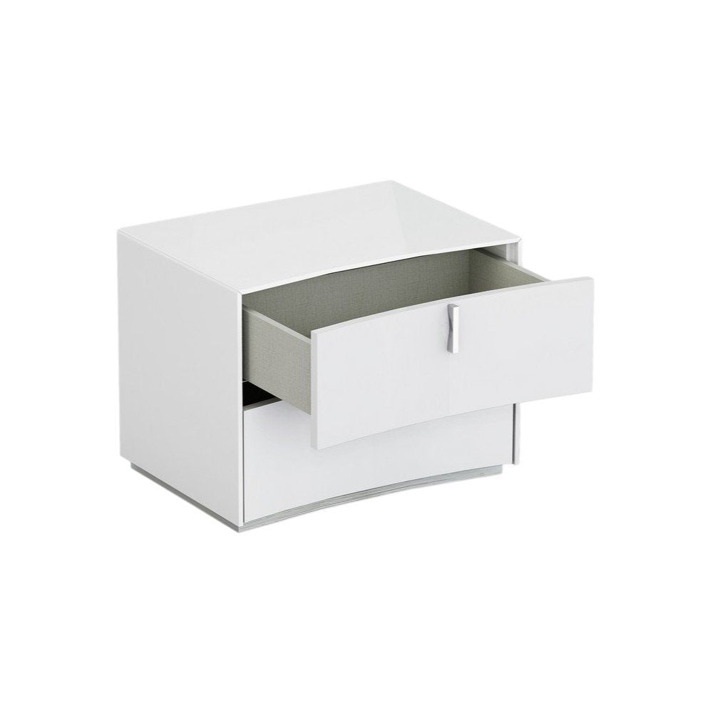 18" White Two Drawers Manufactured Wood Nightstand HomeRoots