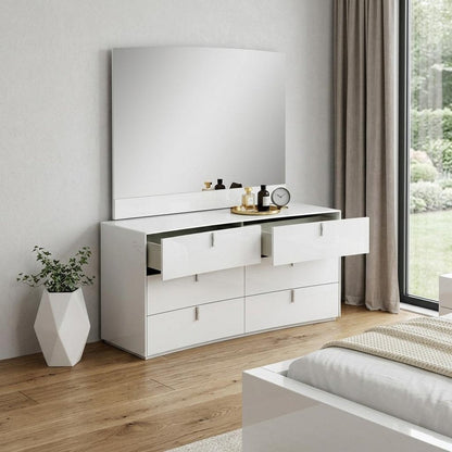 62" White Wood Six Drawer HomeRoots