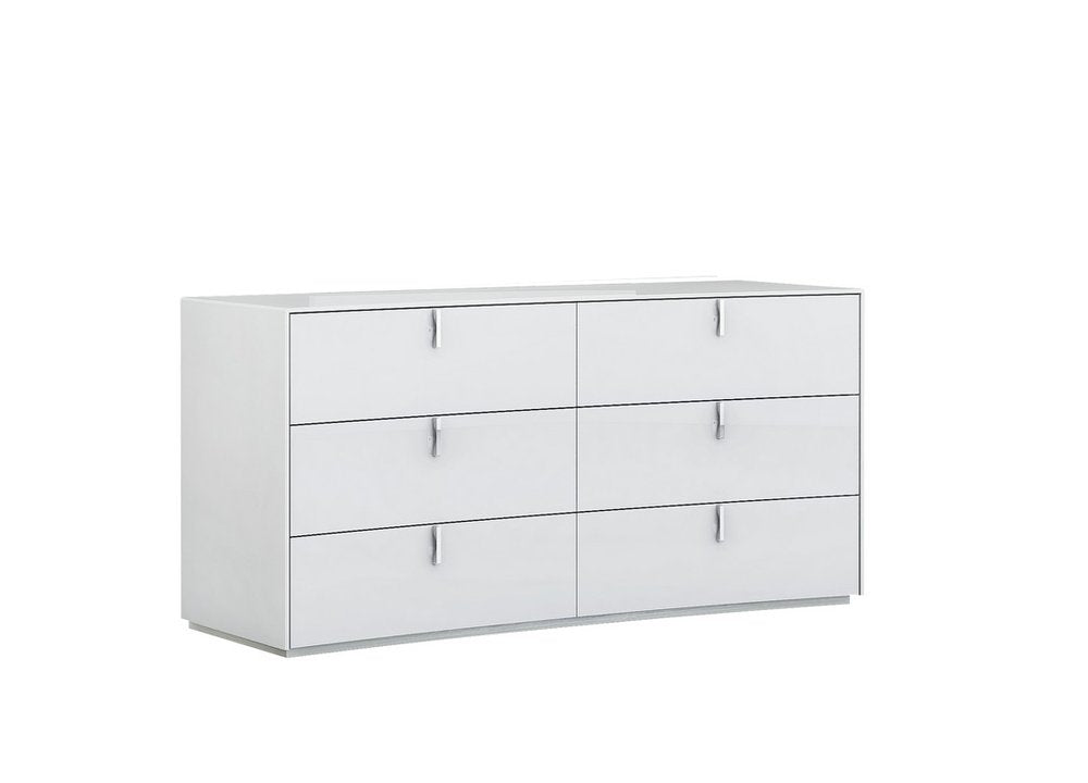 62" White Wood Six Drawer HomeRoots