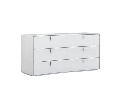 62" White Wood Six Drawer HomeRoots