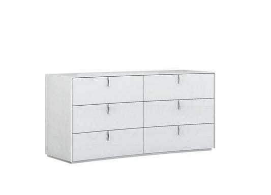 62" White Wood Six Drawer HomeRoots