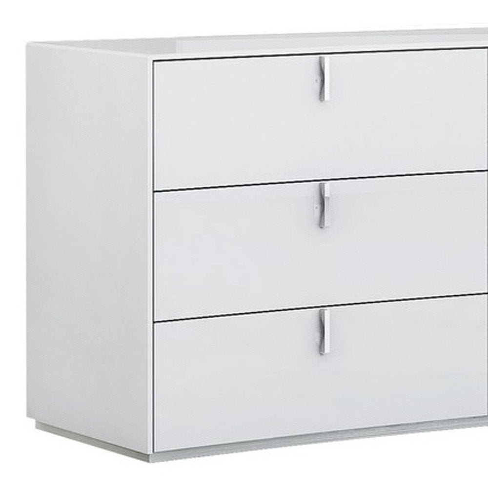 62" White Wood Six Drawer HomeRoots