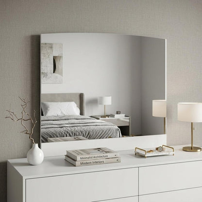 45" White Wood Framed Mounted Dresser Mirror HomeRoots