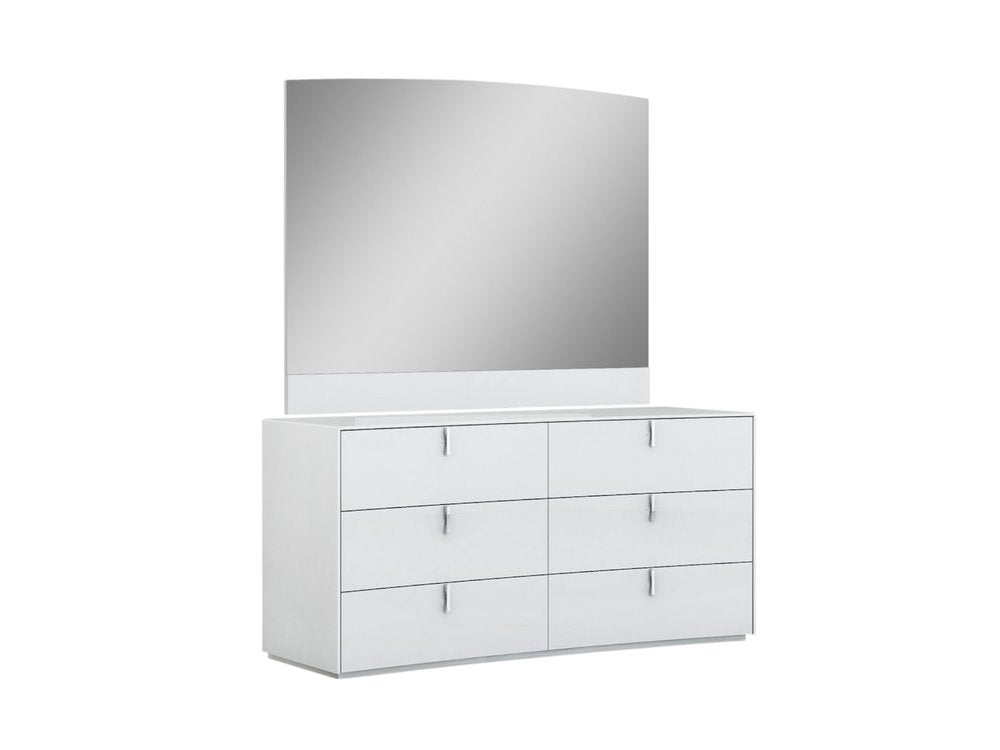 Four Piece White Solid and Manufactured Wood Bedroom Set With Mirror HomeRoots
