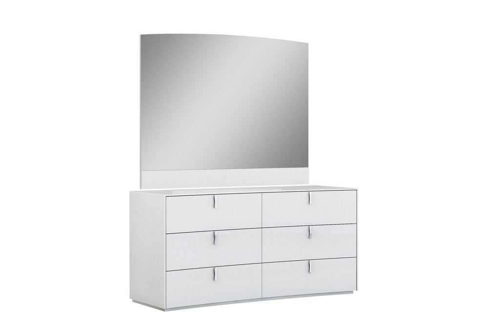 Four Piece White Solid and Manufactured Wood Bedroom Set With Mirror HomeRoots