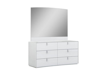 Four Piece White Solid and Manufactured Wood Bedroom Set With Mirror HomeRoots