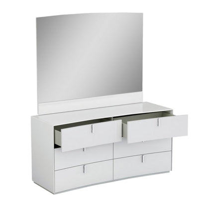 Four Piece White Solid and Manufactured Wood Bedroom Set With Mirror HomeRoots