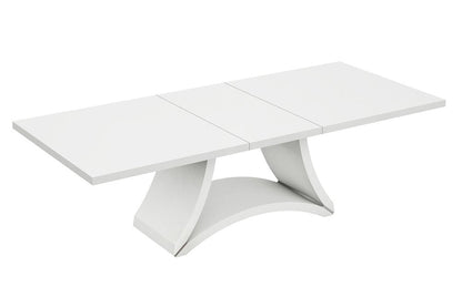 98" White Solid Manufactured Wood Dining Table HomeRoots