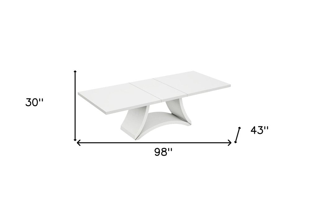 98" White Solid Manufactured Wood Dining Table HomeRoots