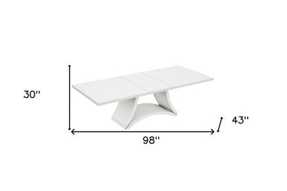 98" White Solid Manufactured Wood Dining Table HomeRoots