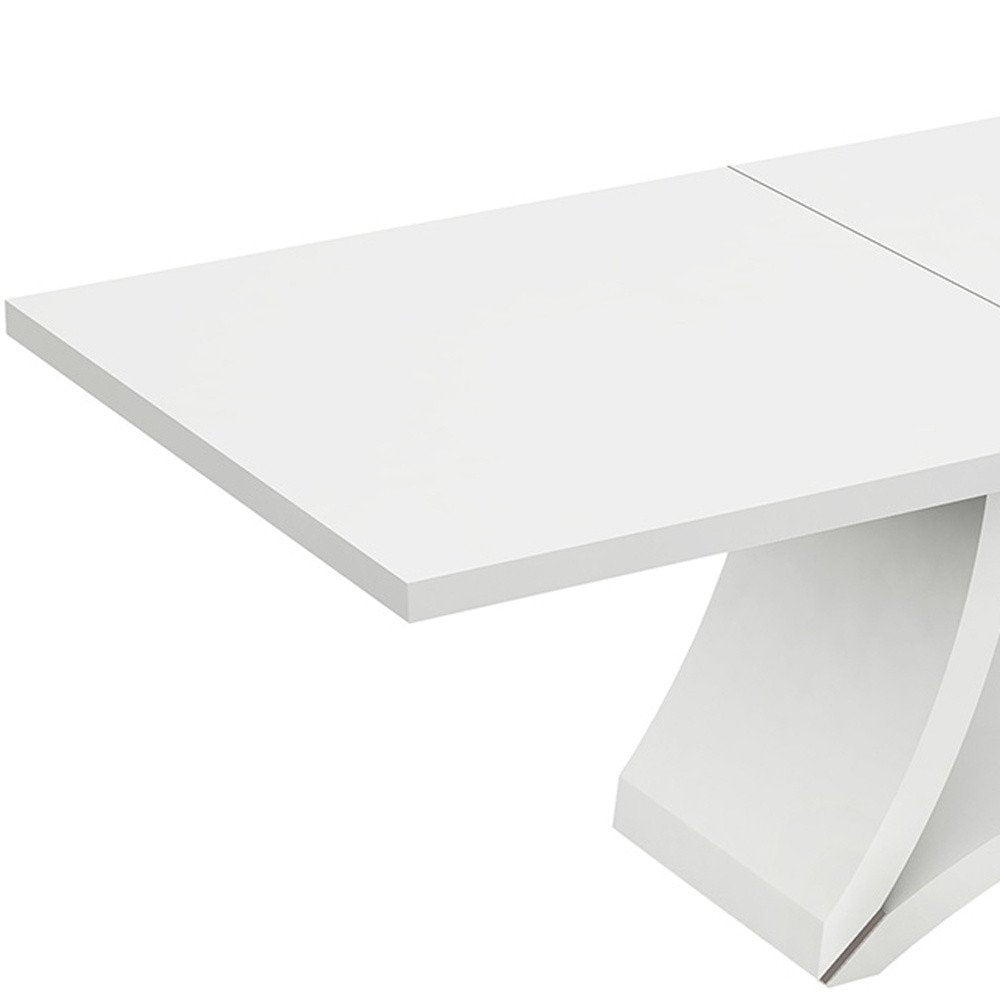 98" White Solid Manufactured Wood Dining Table HomeRoots