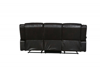 86" Brown Faux Leather Sofa With Black Legs HomeRoots