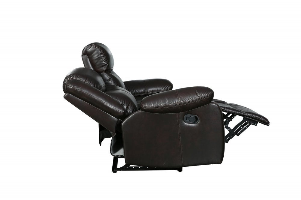 86" Brown Faux Leather Sofa With Black Legs HomeRoots