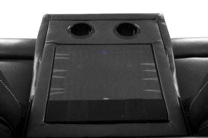 89" Gray Faux Leather USB Sofa With Black Legs HomeRoots