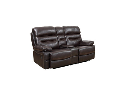 78" Brown Faux Leather Power Reclining Love Seat With Storage HomeRoots