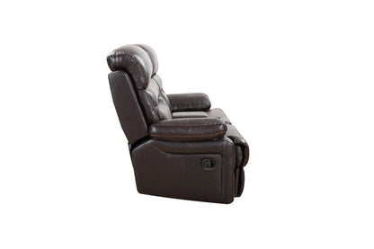 78" Brown Faux Leather Power Reclining Love Seat With Storage HomeRoots
