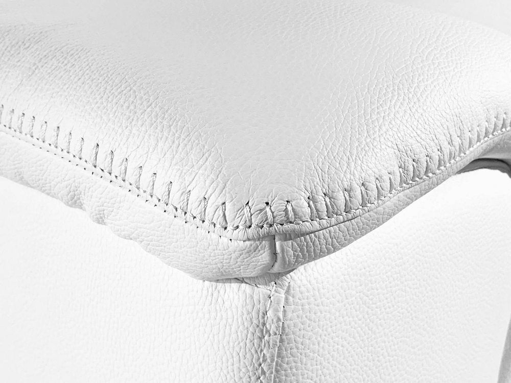 White Italian Leather Power Reclining U Shaped Eight Piece Corner Sectional With Console HomeRoots