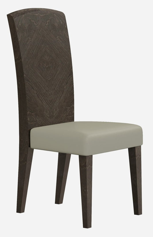 Set of Two Gray And Espresso Upholstered Dining Side Chairs HomeRoots