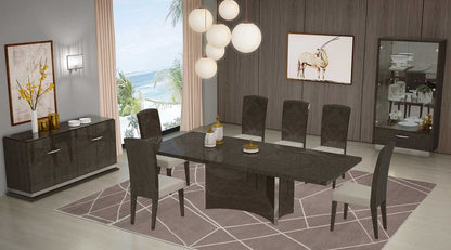 Set of Two Gray And Espresso Upholstered Dining Side Chairs HomeRoots