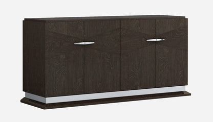 41" Silver and Gray Brown Accent Cabinet With One Drawer - FurniFindUSA