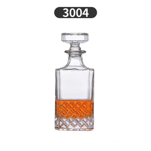 Crystal Glass Whiskey Decanter, Lead-Free, Luxury Barware, Wine Bottle, Home Party, 750ml - FurniFindUSA