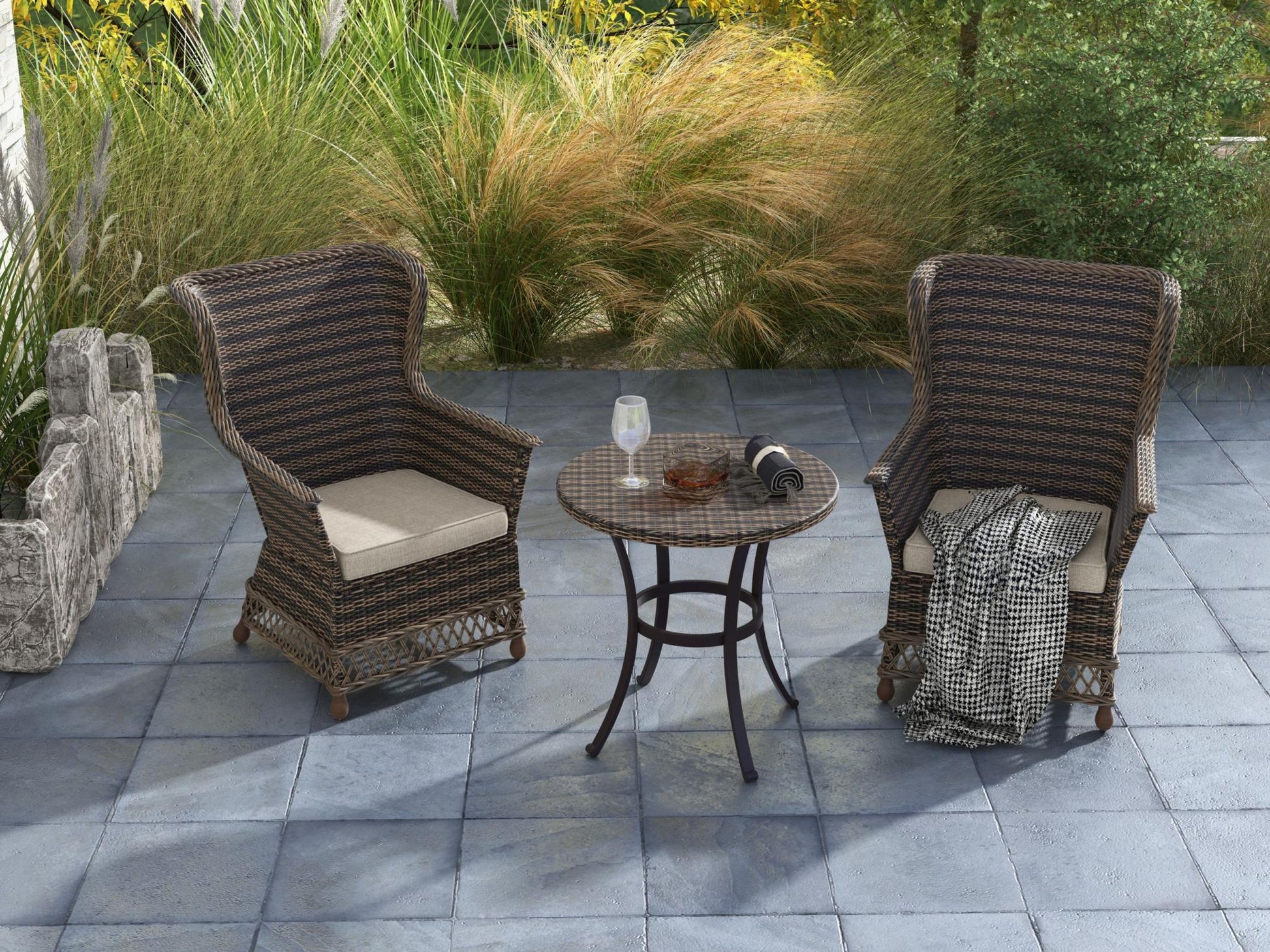 3 Pieces Outdoor Patio Wicker Furniture Set - FurniFindUSA