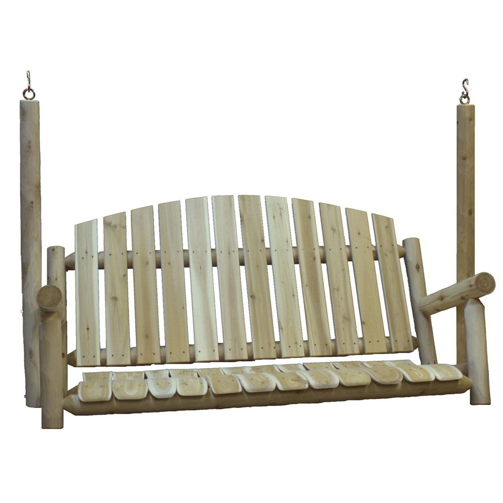 71" Natural Solid Wood Swing Chair HomeRoots
