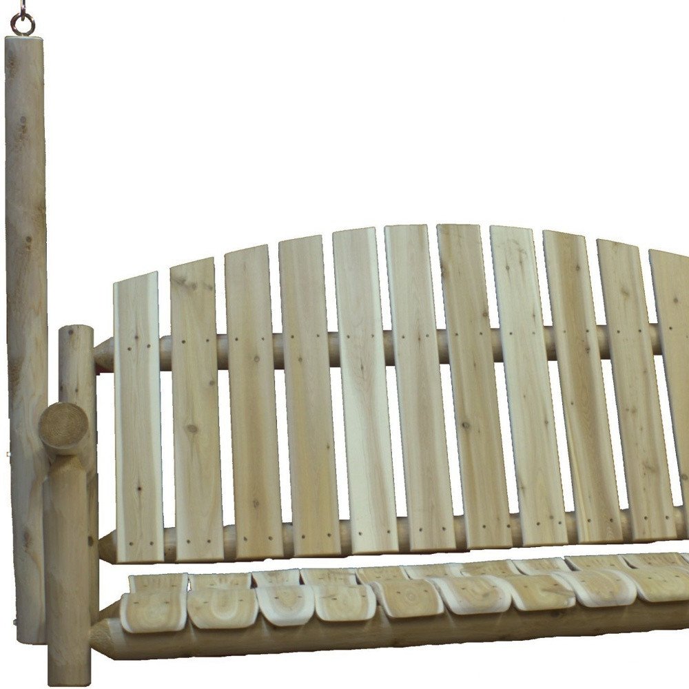 71" Natural Solid Wood Swing Chair — view 3