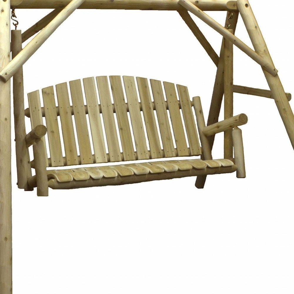 87" Natural Solid Wood Swing Chair HomeRoots