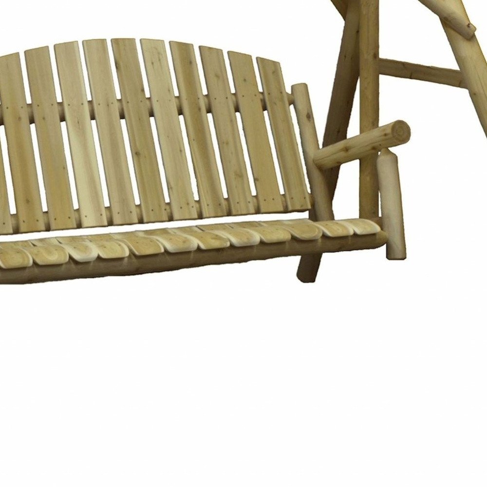 87" Natural Solid Wood Swing Chair HomeRoots