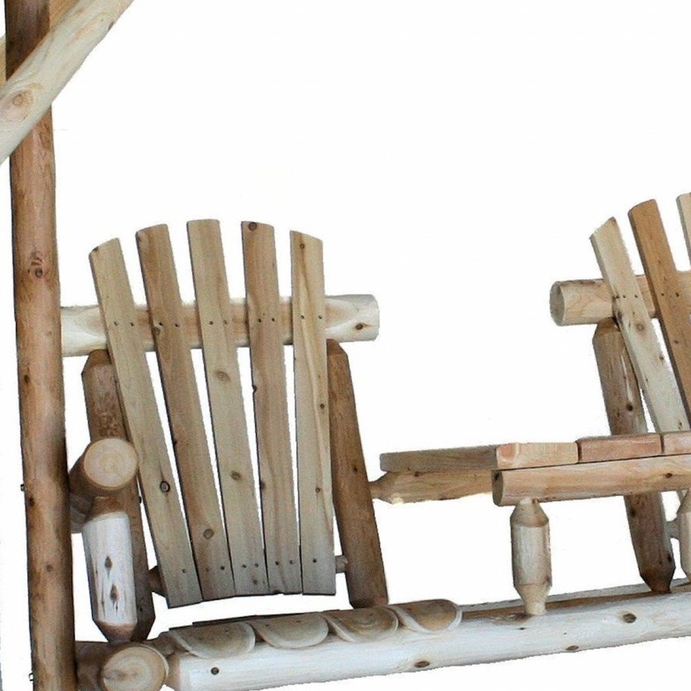 87" Natural Solid Wood Swing Chair HomeRoots