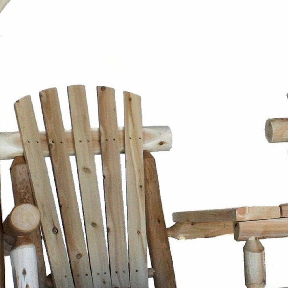 87" Natural Solid Wood Swing Chair HomeRoots