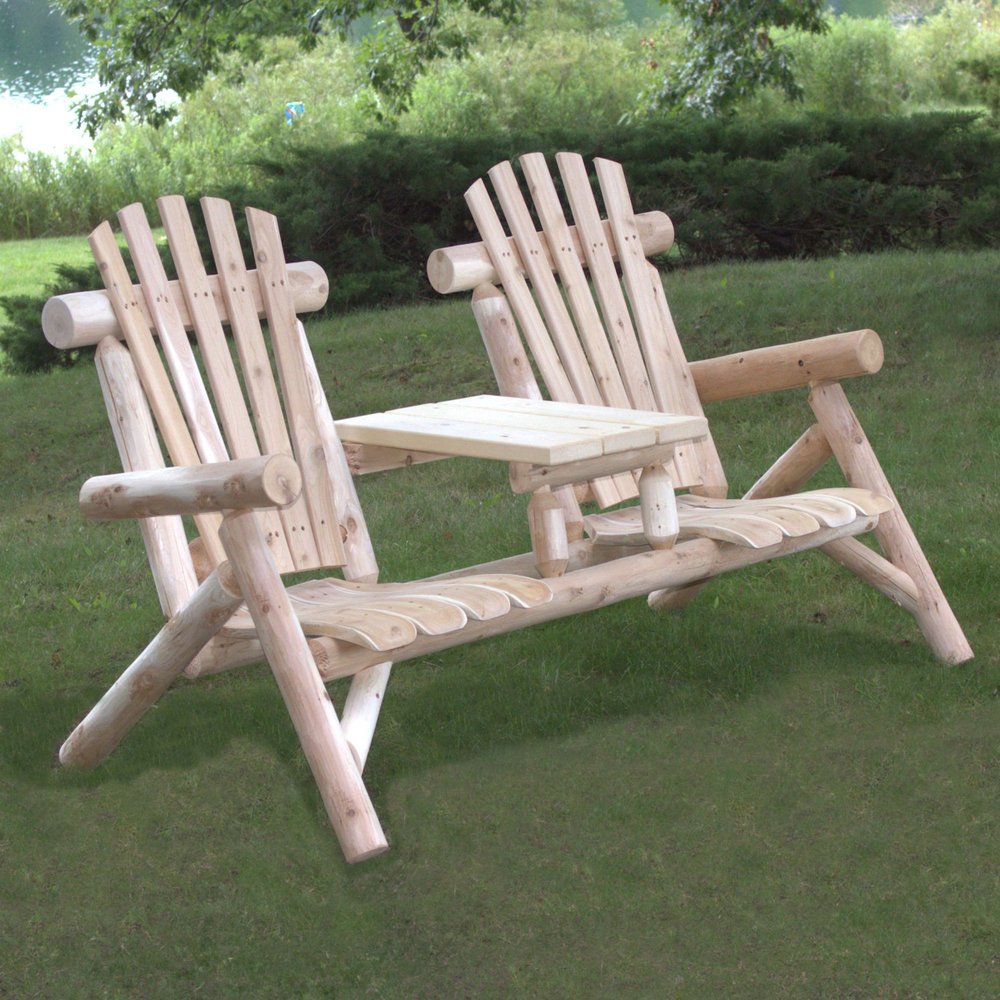 66" Natural Solid Wood Adirondack Chair HomeRoots