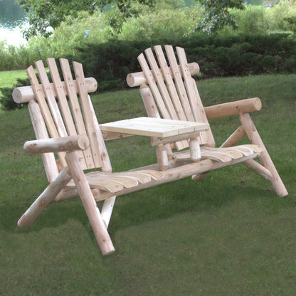 66" Natural Solid Wood Adirondack Chair HomeRoots