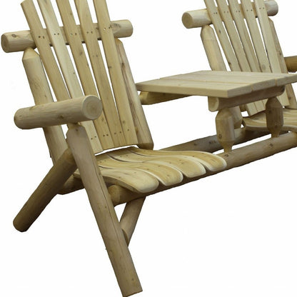 66" Natural Solid Wood Adirondack Chair HomeRoots