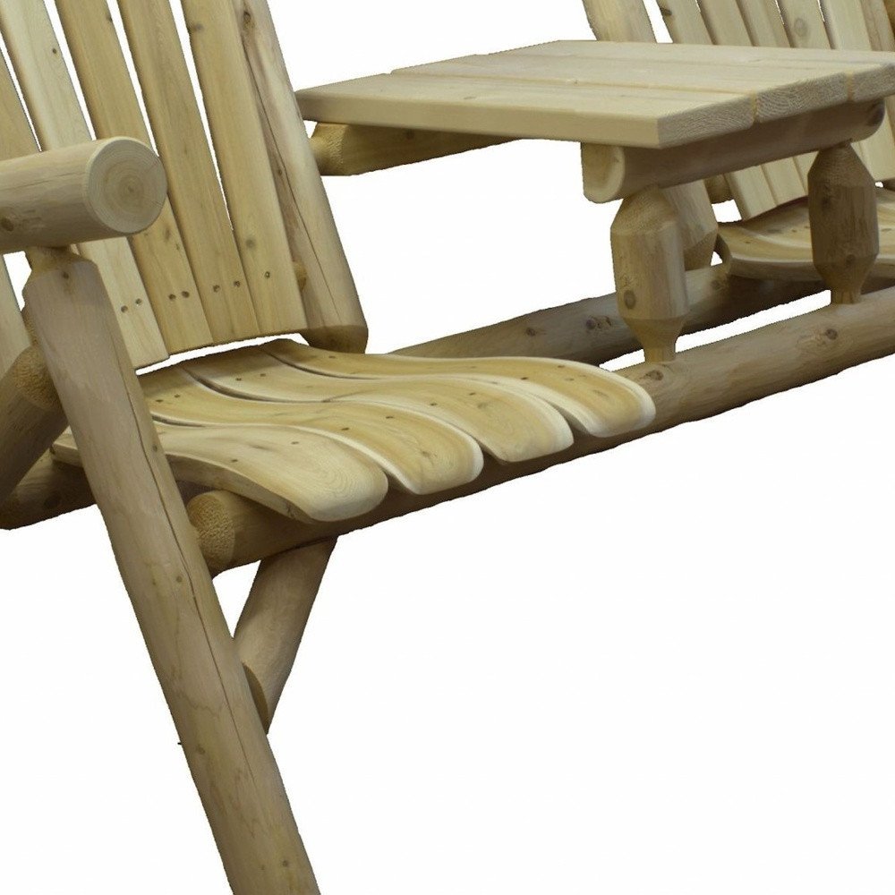 66" Natural Solid Wood Adirondack Chair HomeRoots